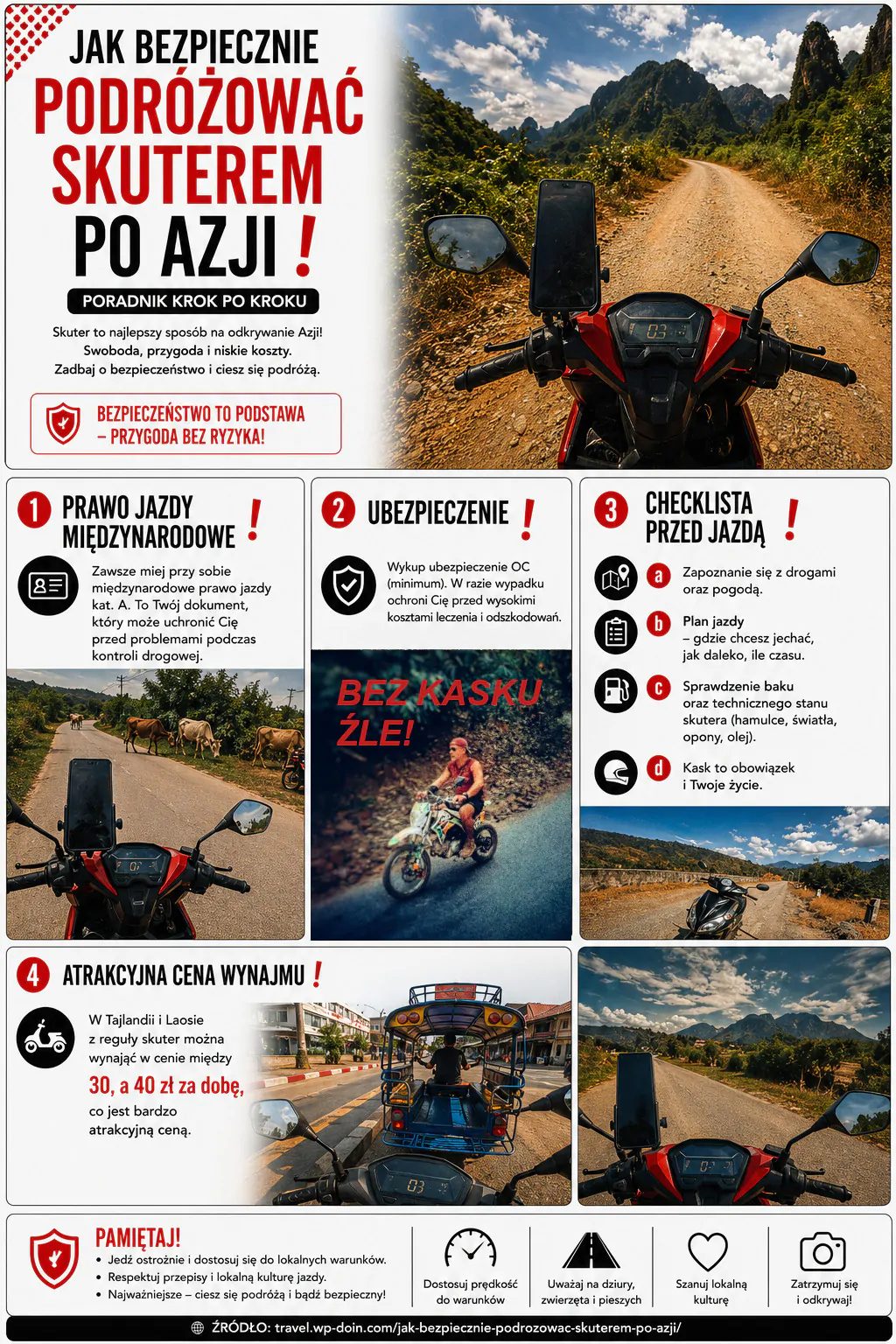 Skuterem po Azji Infografika.